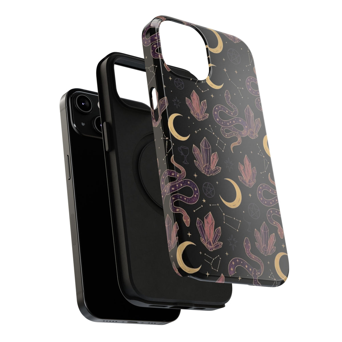 Mystic Moon & Crystal Phone Case — Impact-Resistant Protective Cover