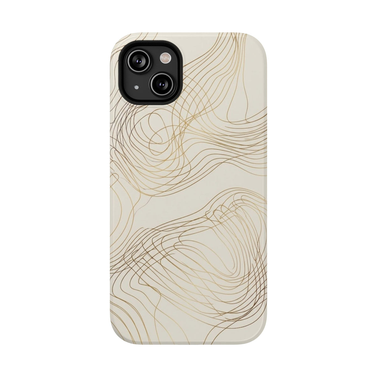 Neutral Gold Wave Pattern - Impact-Resistant Phone Case