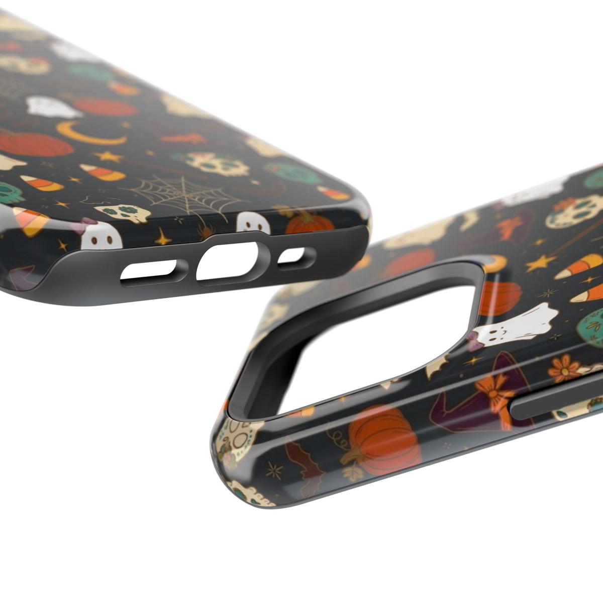 Ghosts, Pumpkins & Skulls Pattern - Impact Resistant Phone Case