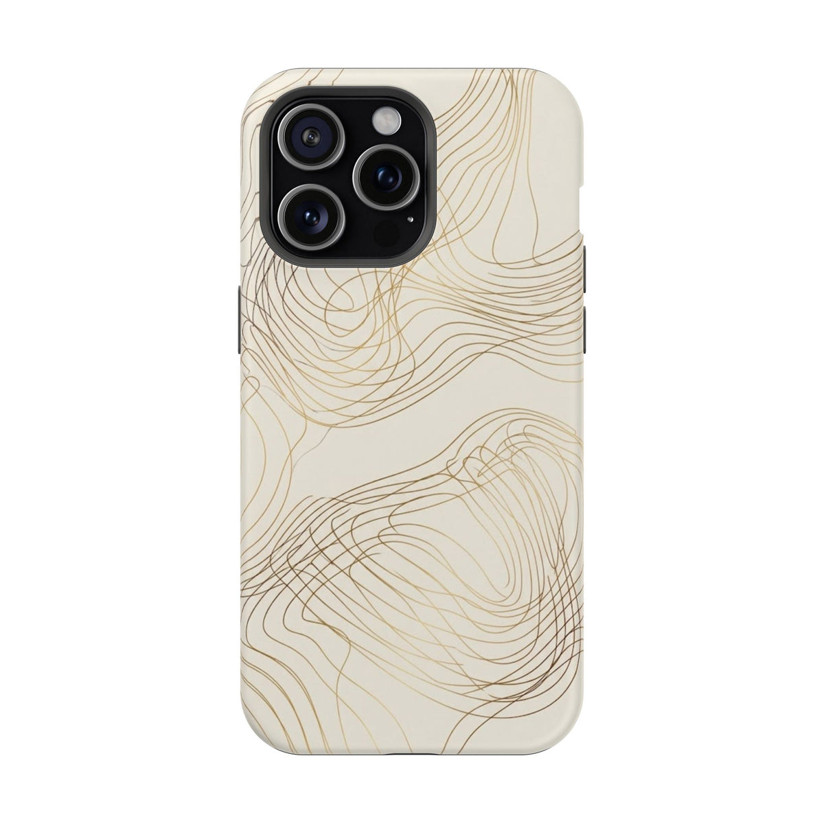 Neutral Gold Wave Pattern - Impact-Resistant Phone Case