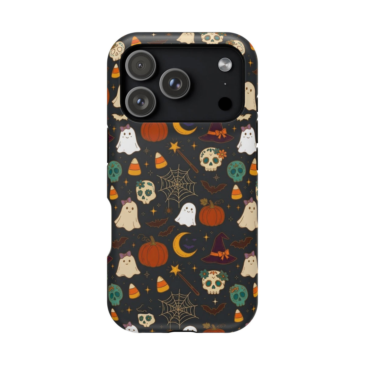 Ghosts, Pumpkins & Skulls Pattern - Impact Resistant Phone Case