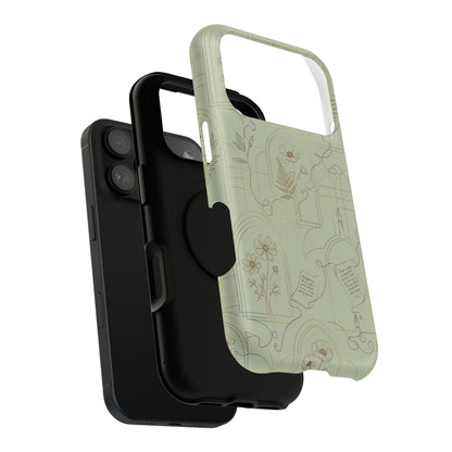 Vintage Botanical Script Design - Impact Resistant Phone Case