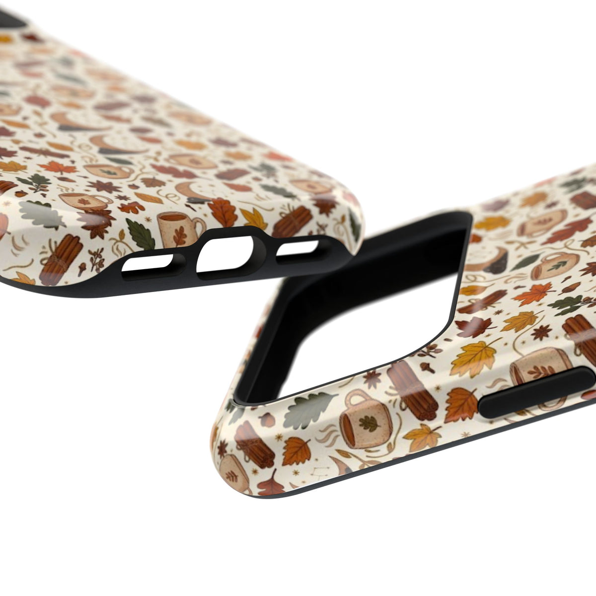 Autumn Woodland Phone Case — Fall Leaves & Fox Pattern Impact-Resistant Case