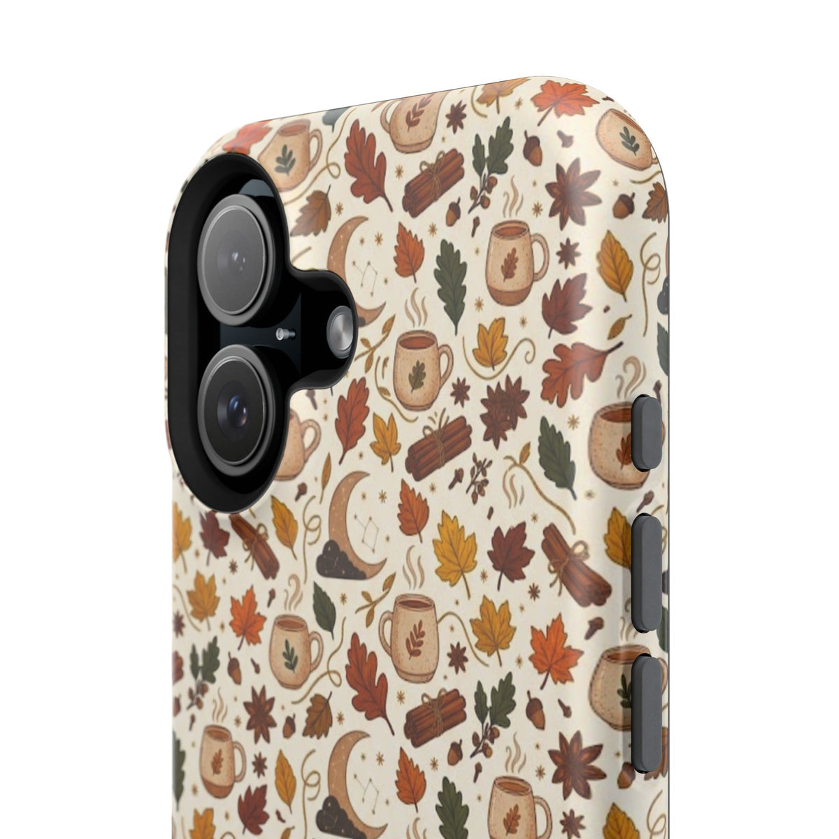 Autumn Woodland Phone Case — Fall Leaves & Fox Pattern Impact-Resistant Case