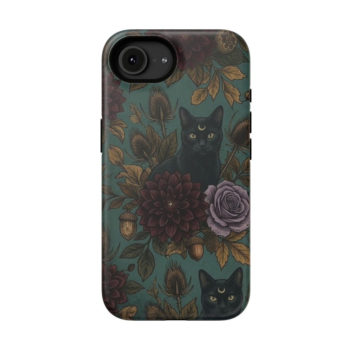 Botanical Black Cat - Impact Resistant Phone Case