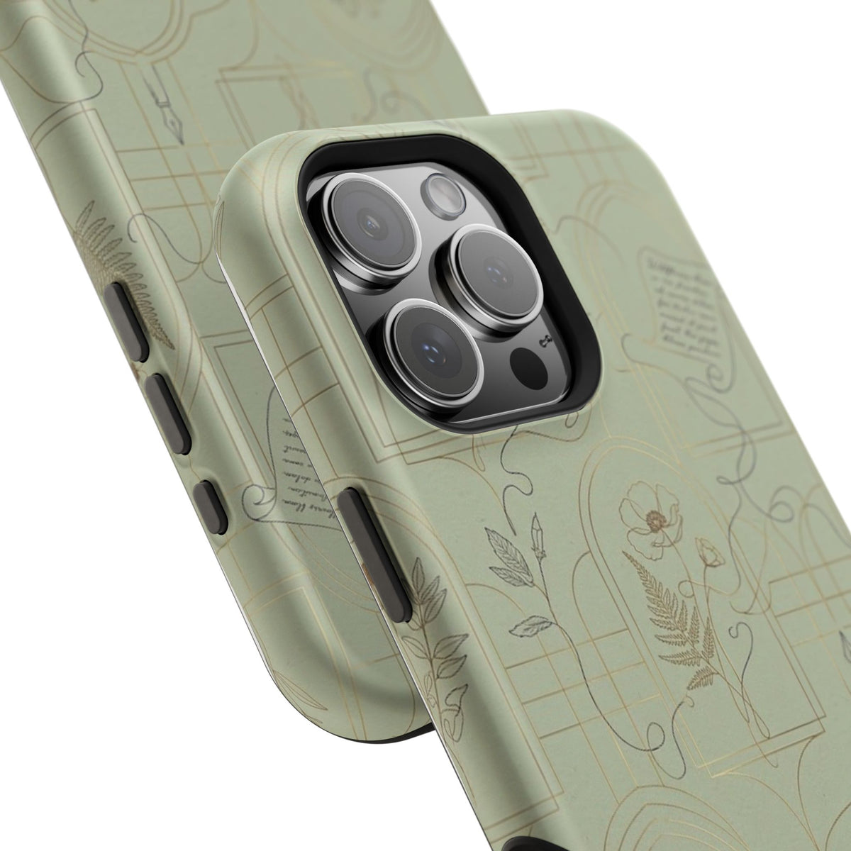 Vintage Botanical Script Design - Impact Resistant Phone Case