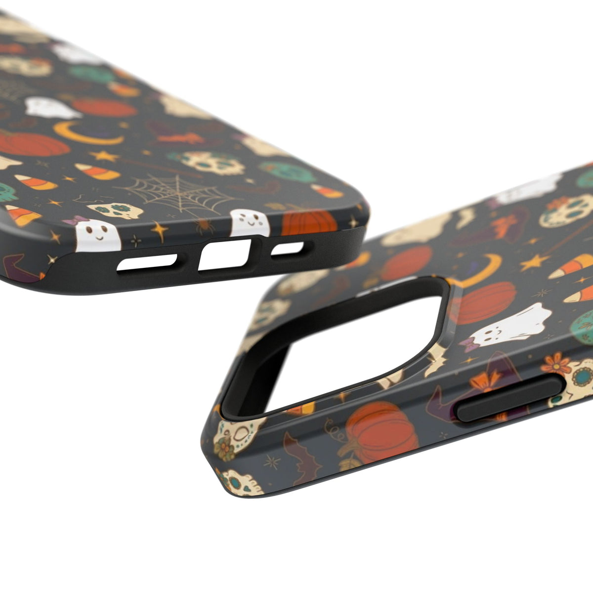 Ghosts, Pumpkins & Skulls Pattern - Impact Resistant Phone Case