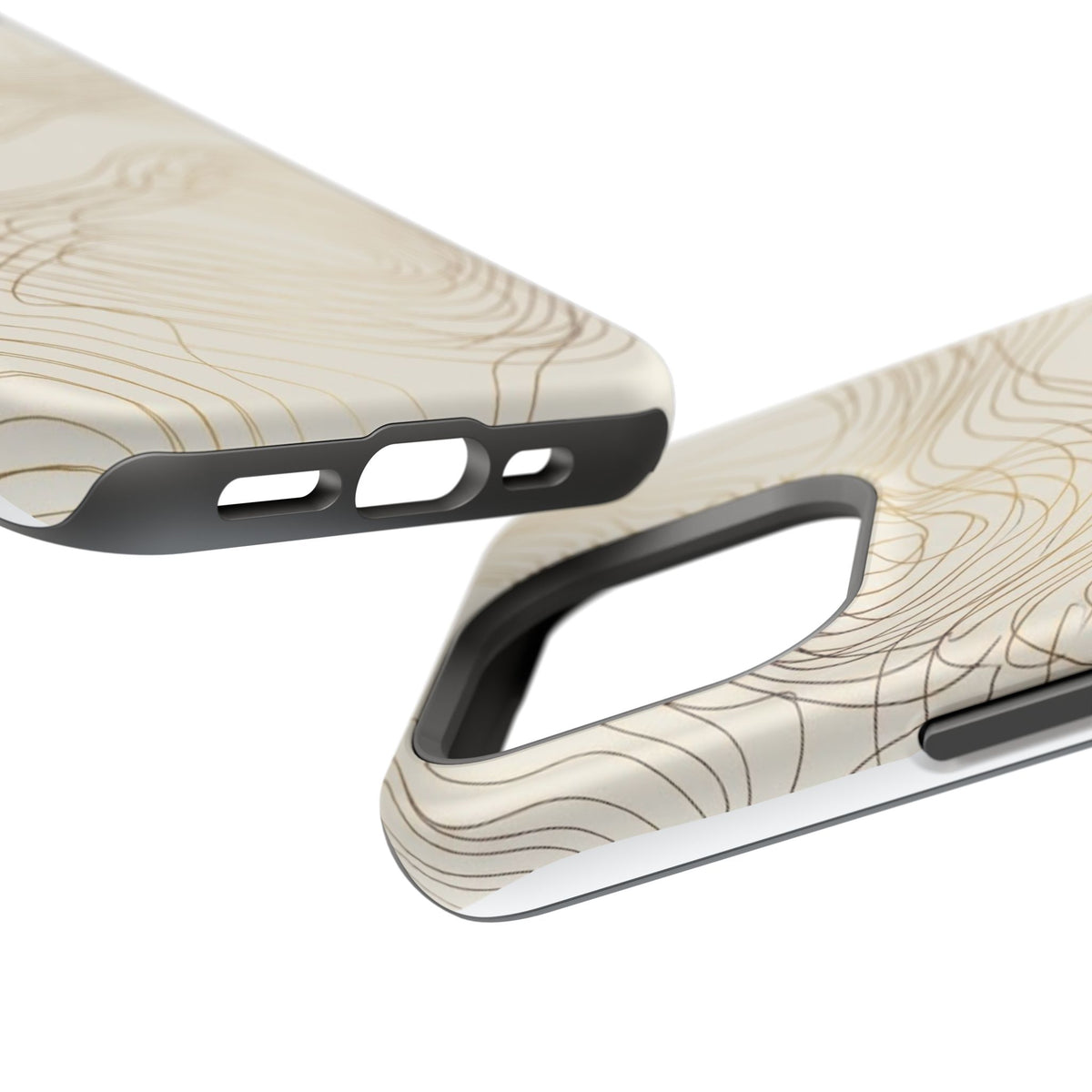 Neutral Gold Wave Pattern - Impact-Resistant Phone Case
