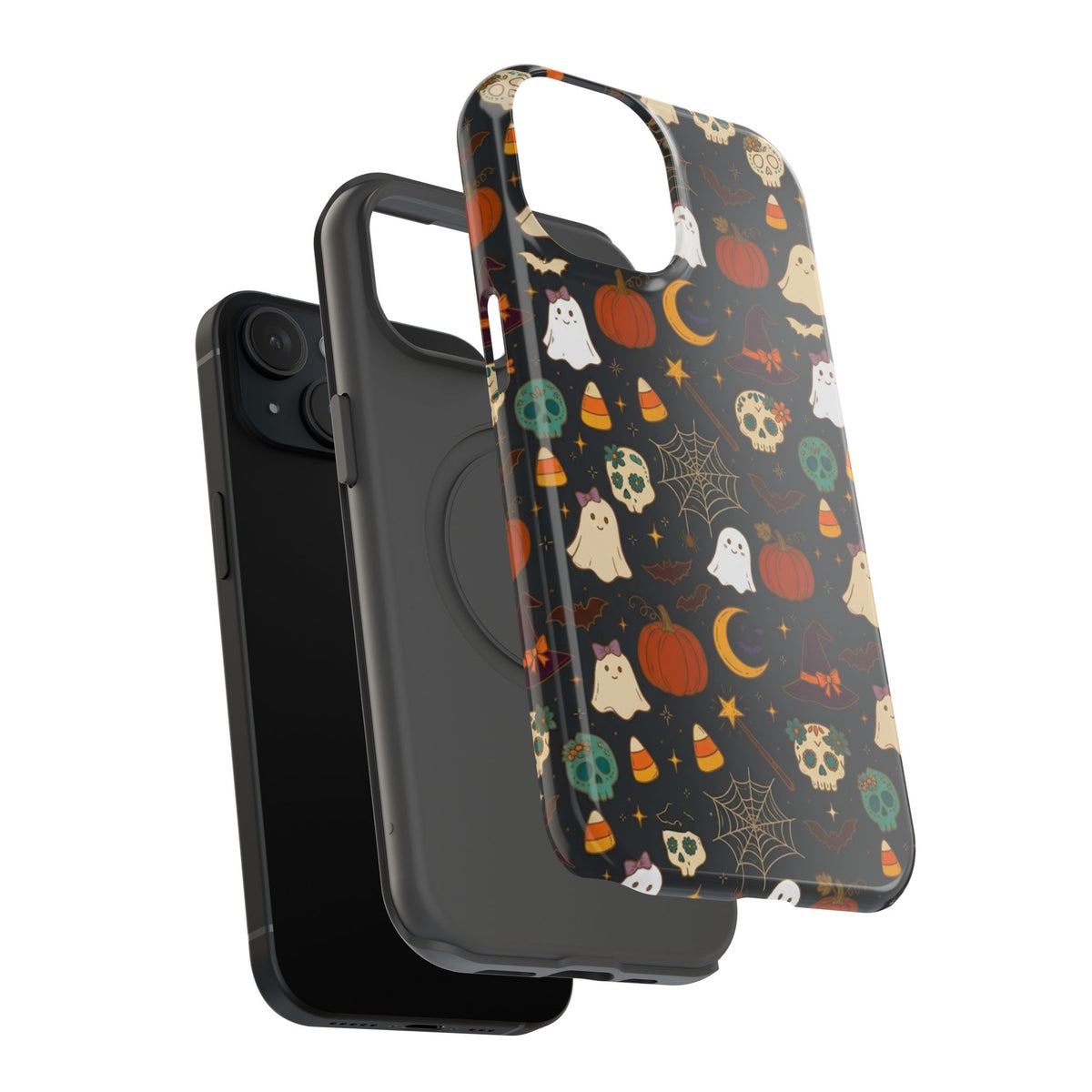 Ghosts, Pumpkins & Skulls Pattern - Impact Resistant Phone Case