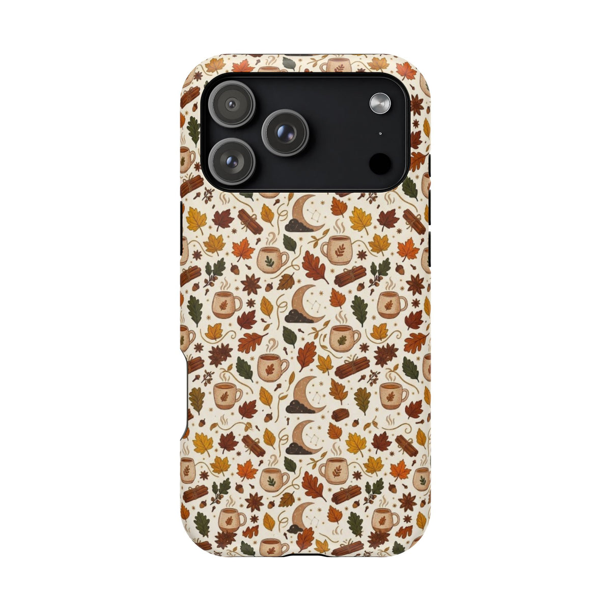 Autumn Woodland Phone Case — Fall Leaves & Fox Pattern Impact-Resistant Case