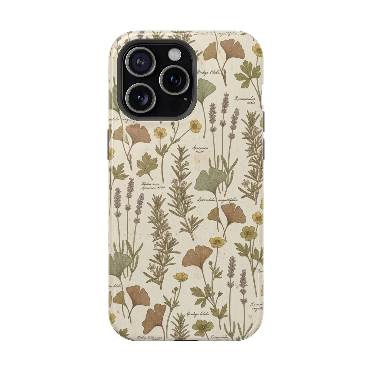 Vintage Herb Floral Pattern - Impact Resistant Phone Case