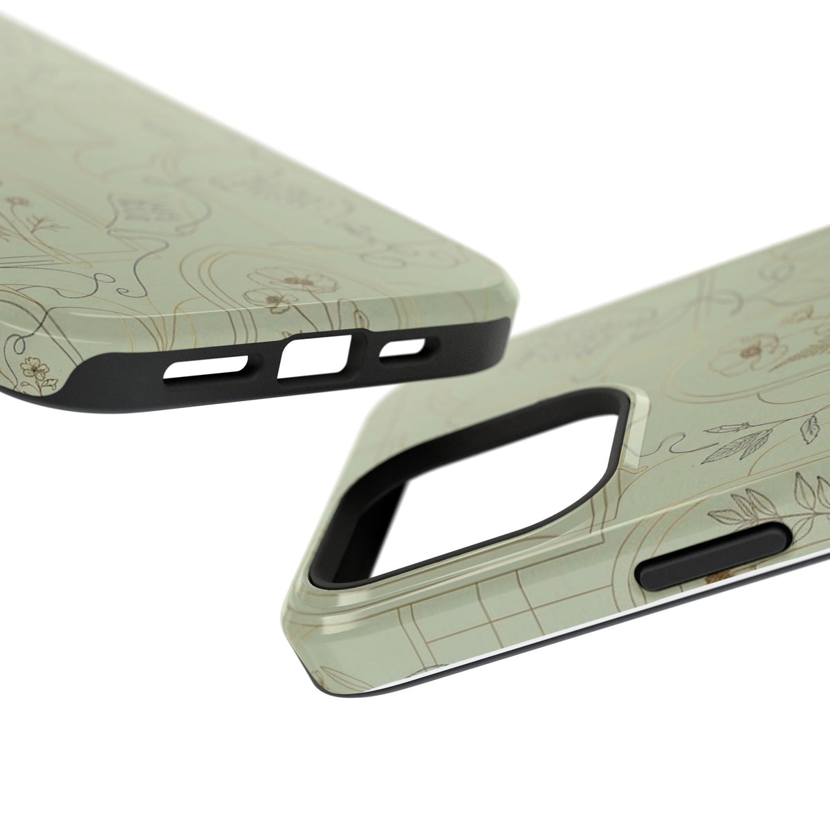 Vintage Botanical Script Design - Impact Resistant Phone Case
