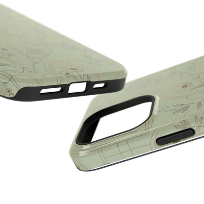 Vintage Botanical Script Design - Impact Resistant Phone Case