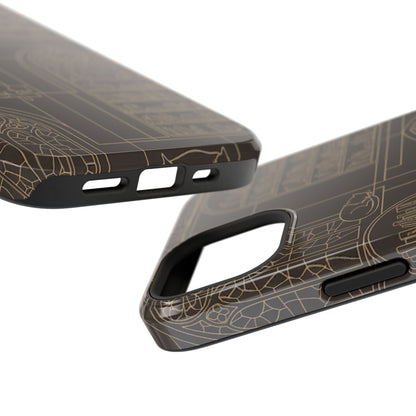 Cat Library Bookshelf Phone Case