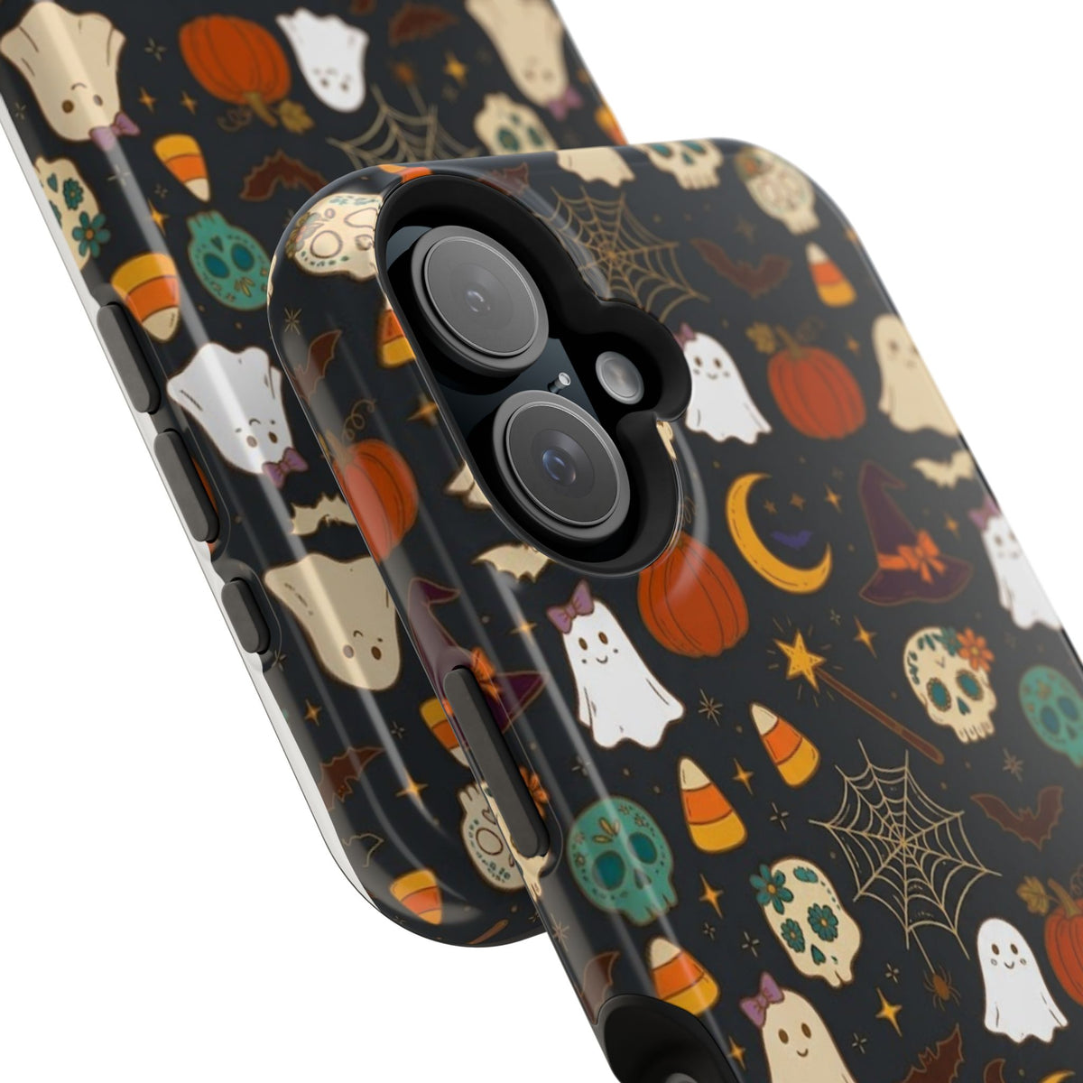 Ghosts, Pumpkins & Skulls Pattern - Impact Resistant Phone Case