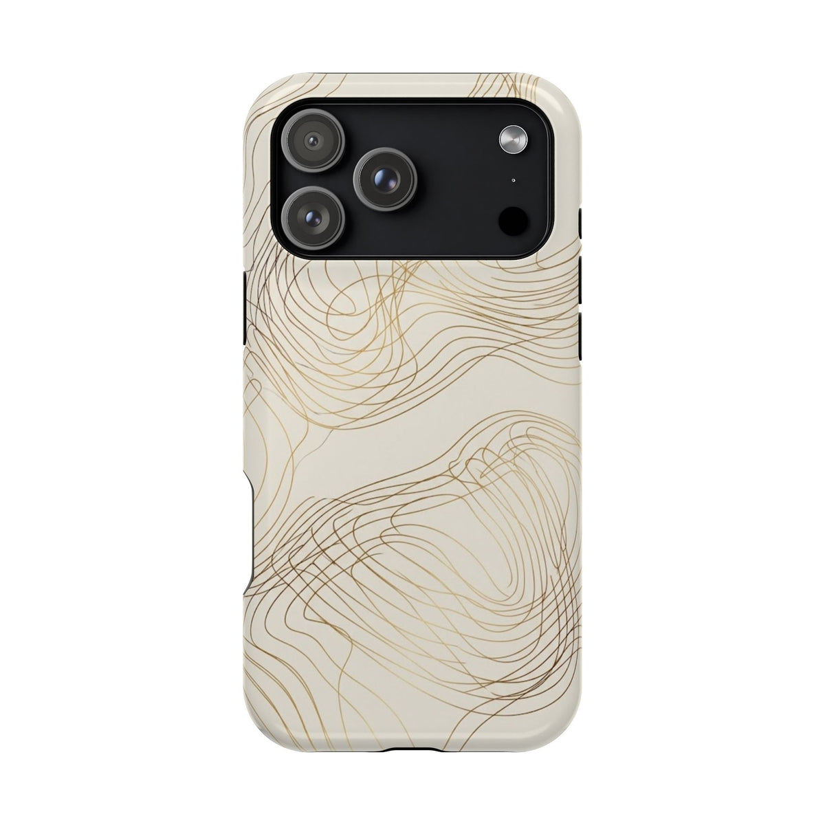 Neutral Gold Wave Pattern - Impact-Resistant Phone Case