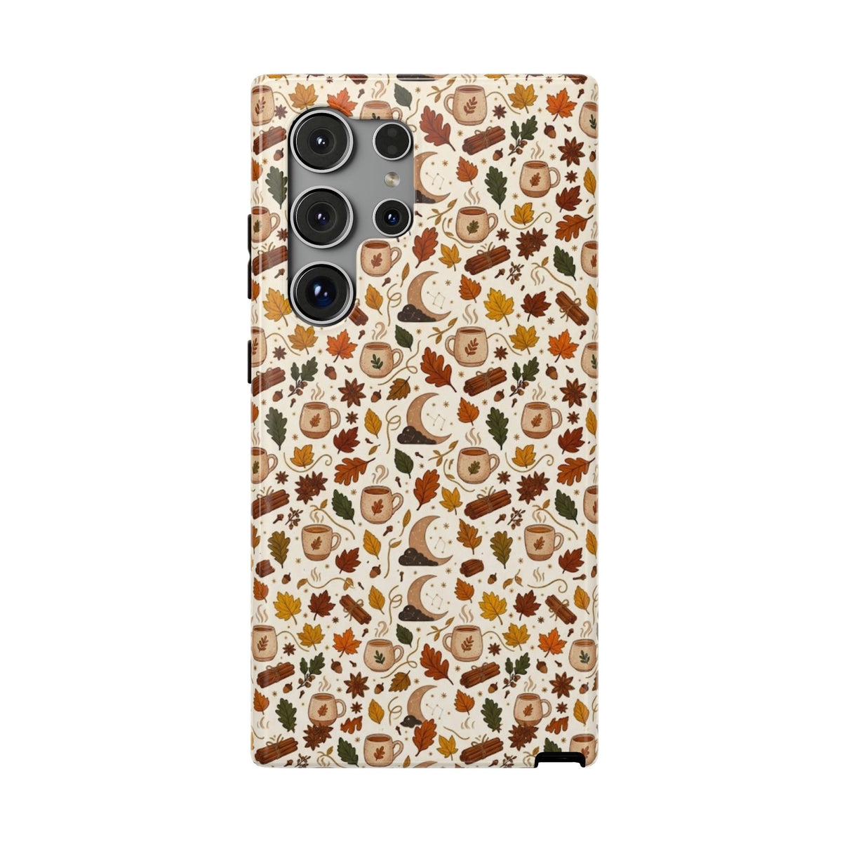 Autumn Woodland Phone Case — Fall Leaves & Fox Pattern Impact-Resistant Case