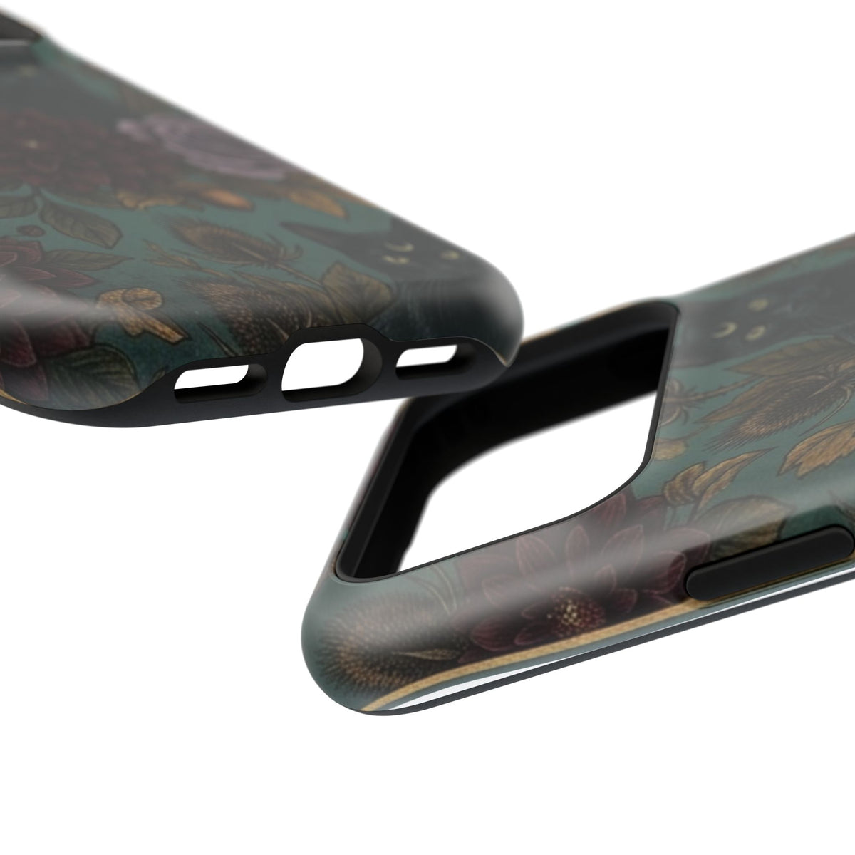 Botanical Black Cat - Impact Resistant Phone Case