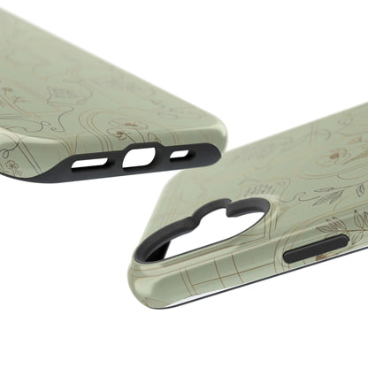 Vintage Botanical Script Design - Impact Resistant Phone Case