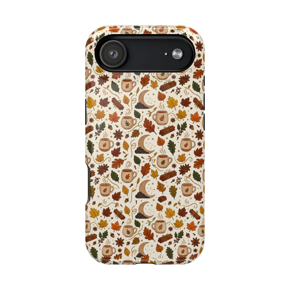 Autumn Woodland Phone Case — Fall Leaves & Fox Pattern Impact-Resistant Case
