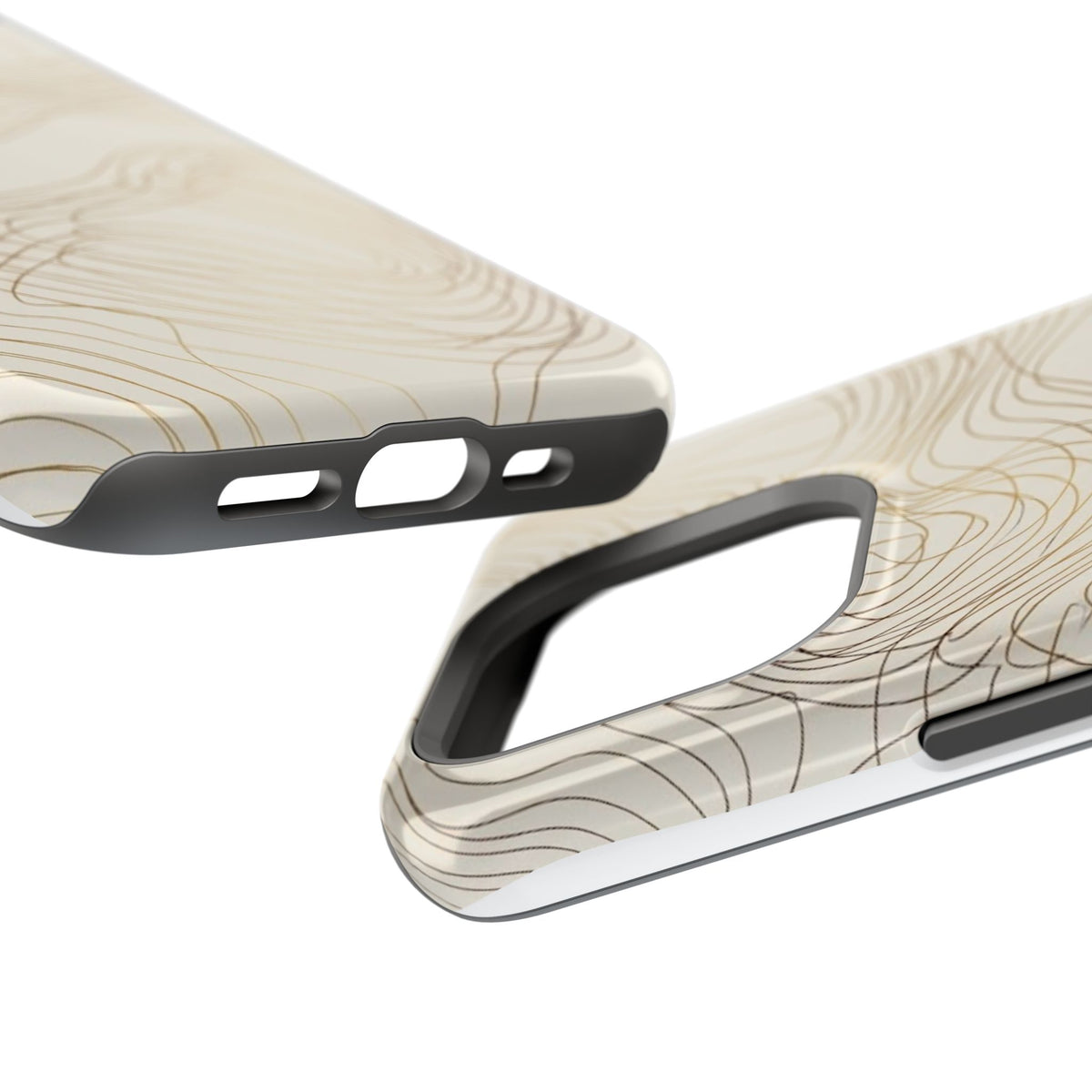 Neutral Gold Wave Pattern - Impact-Resistant Phone Case