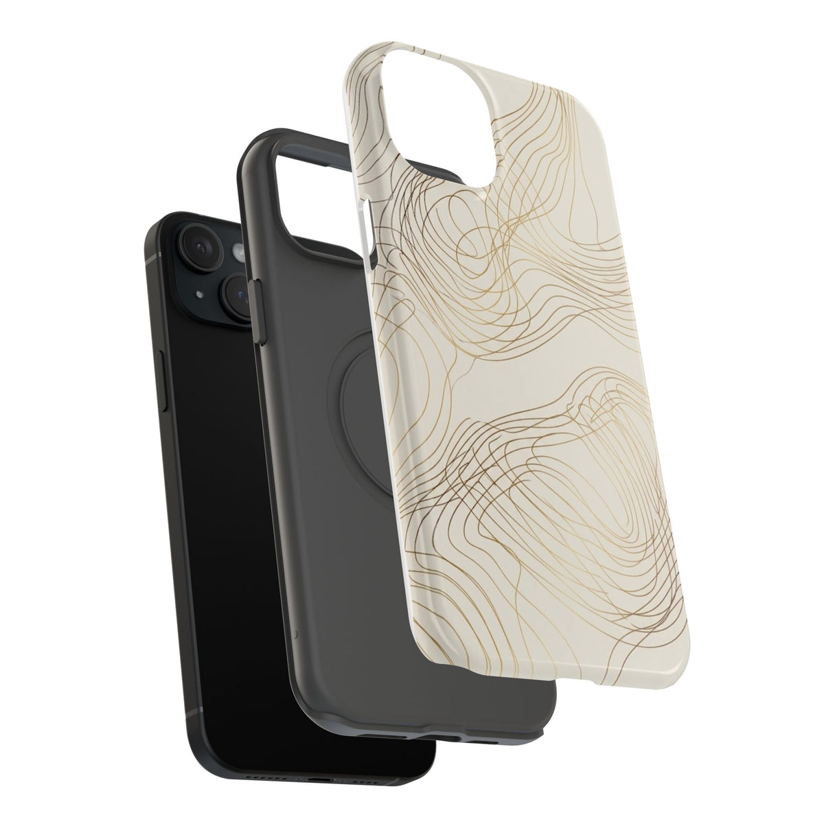 Neutral Gold Wave Pattern - Impact-Resistant Phone Case