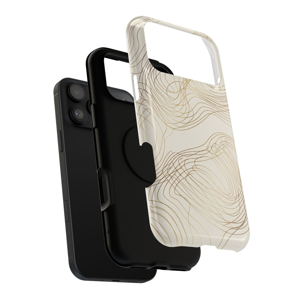 Neutral Gold Wave Pattern - Impact-Resistant Phone Case