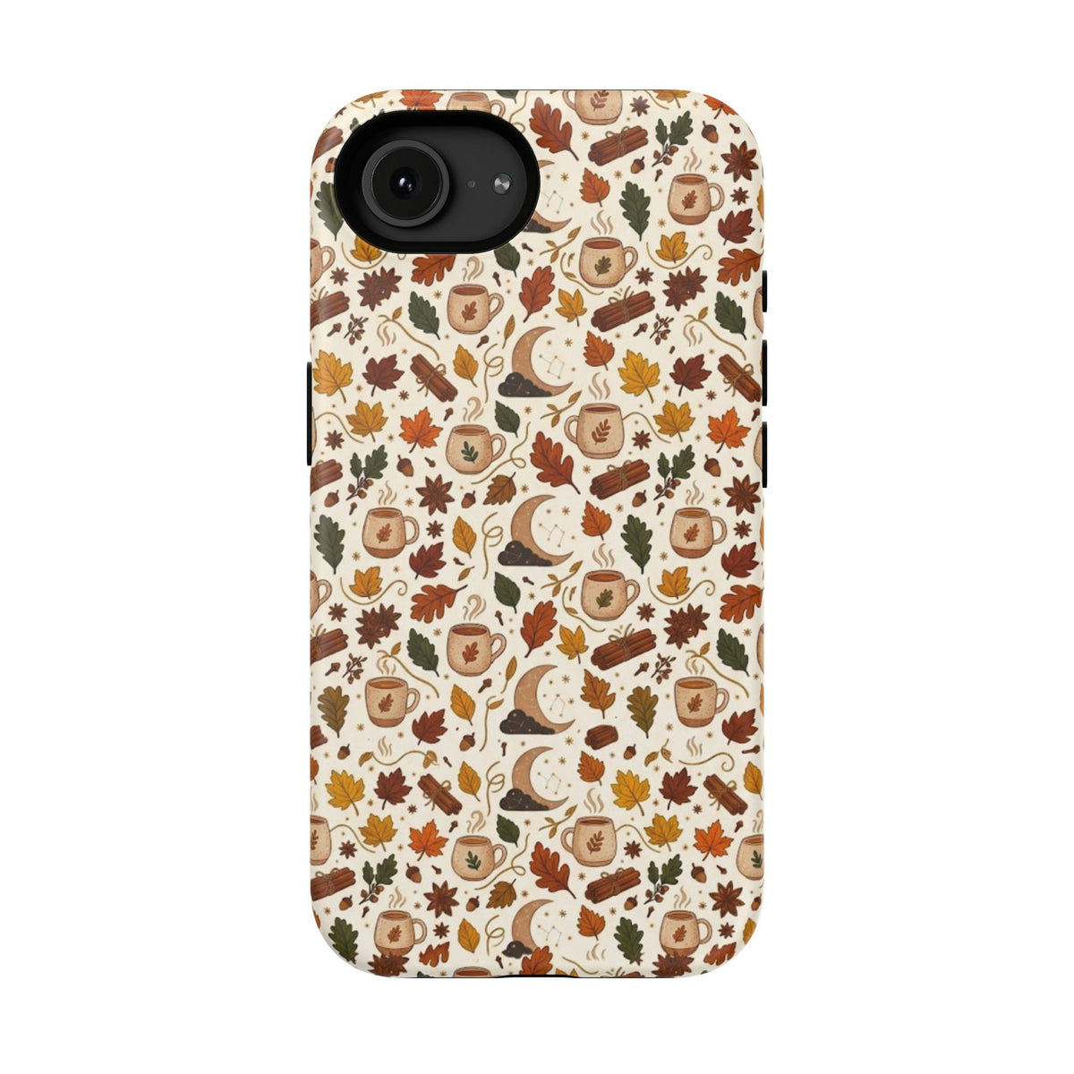 Autumn Woodland Phone Case — Fall Leaves & Fox Pattern Impact-Resistant Case