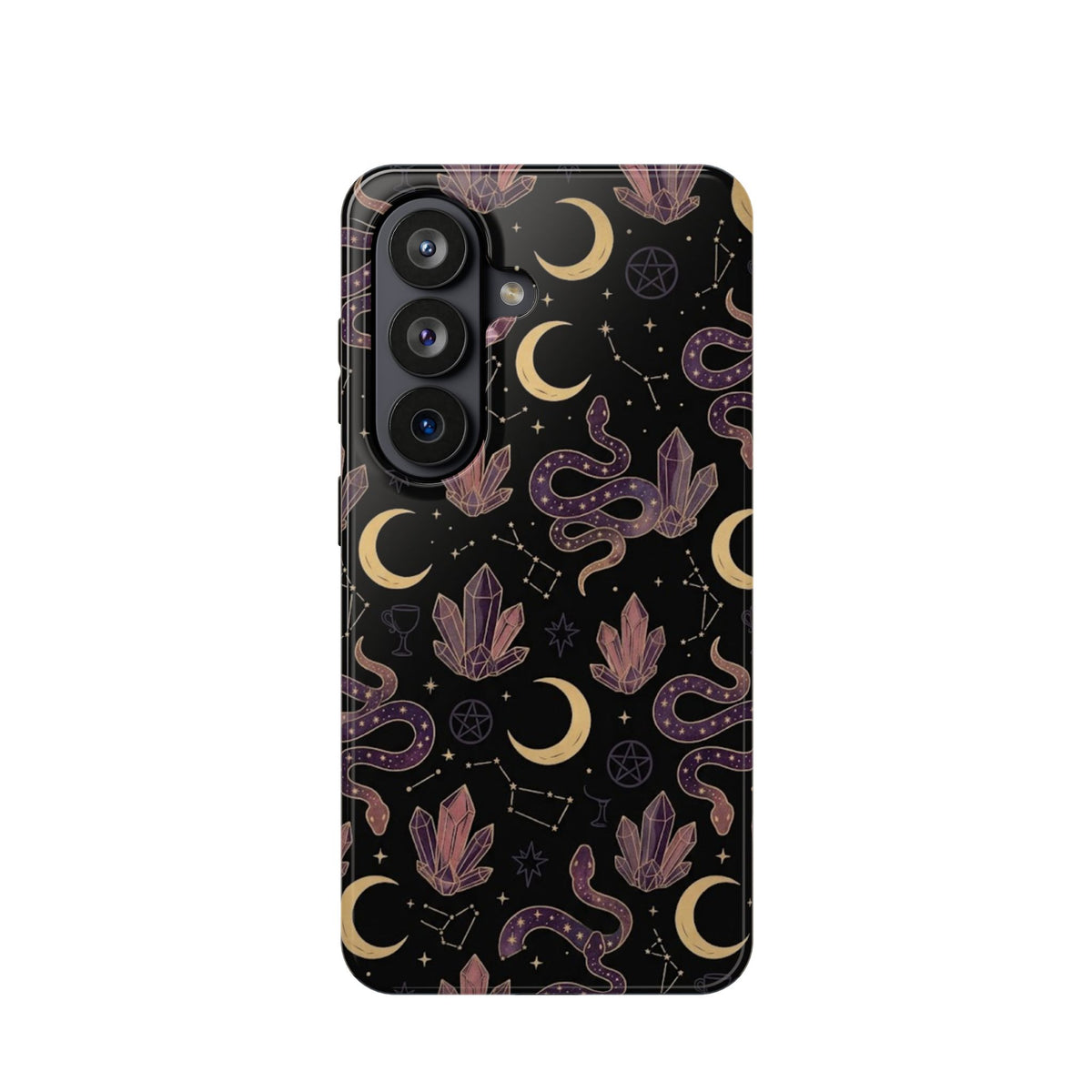 Mystic Moon & Crystal Phone Case — Impact-Resistant Protective Cover