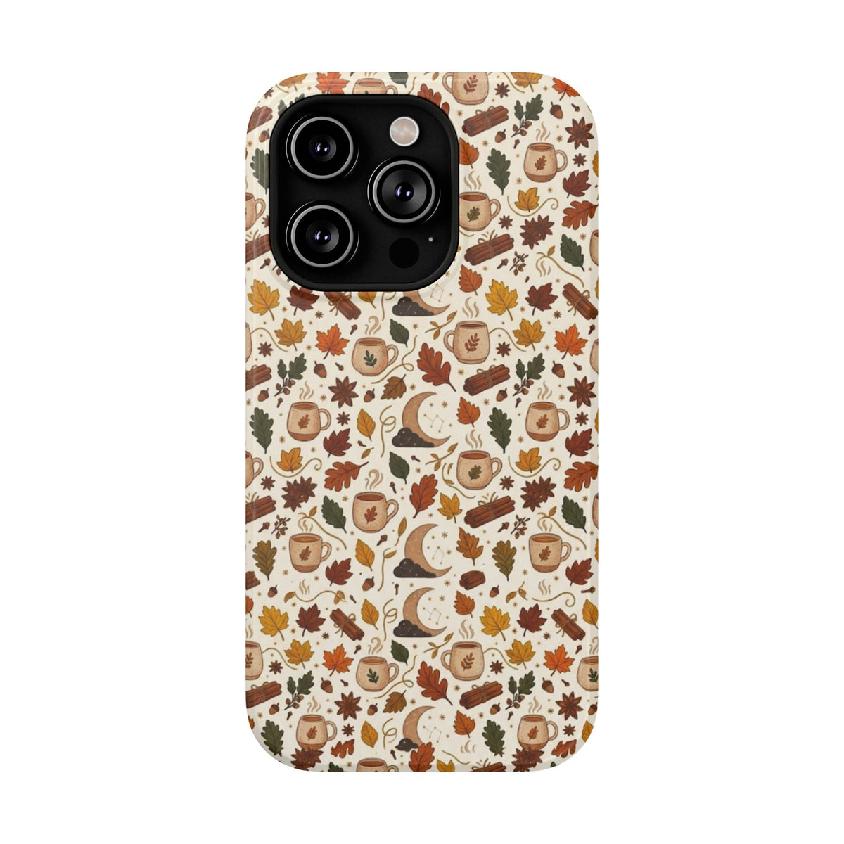 Autumn Woodland Phone Case — Fall Leaves & Fox Pattern Impact-Resistant Case