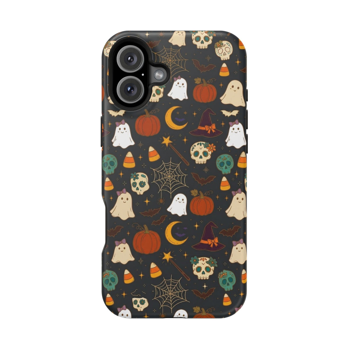 Ghosts, Pumpkins & Skulls Pattern - Impact Resistant Phone Case