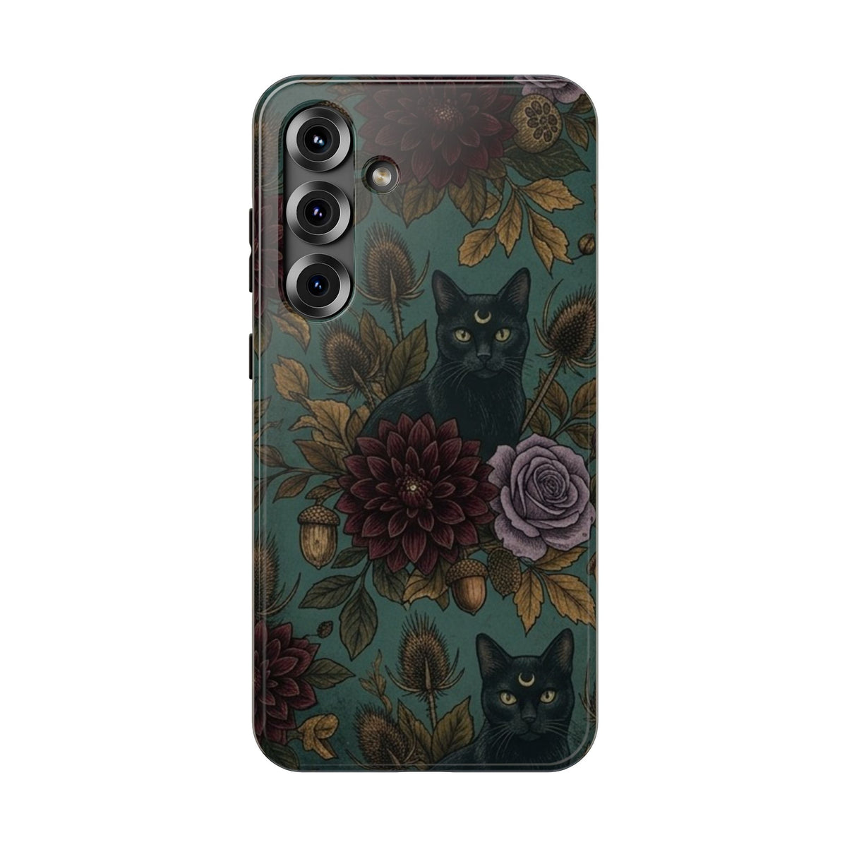 Botanical Black Cat - Impact Resistant Phone Case