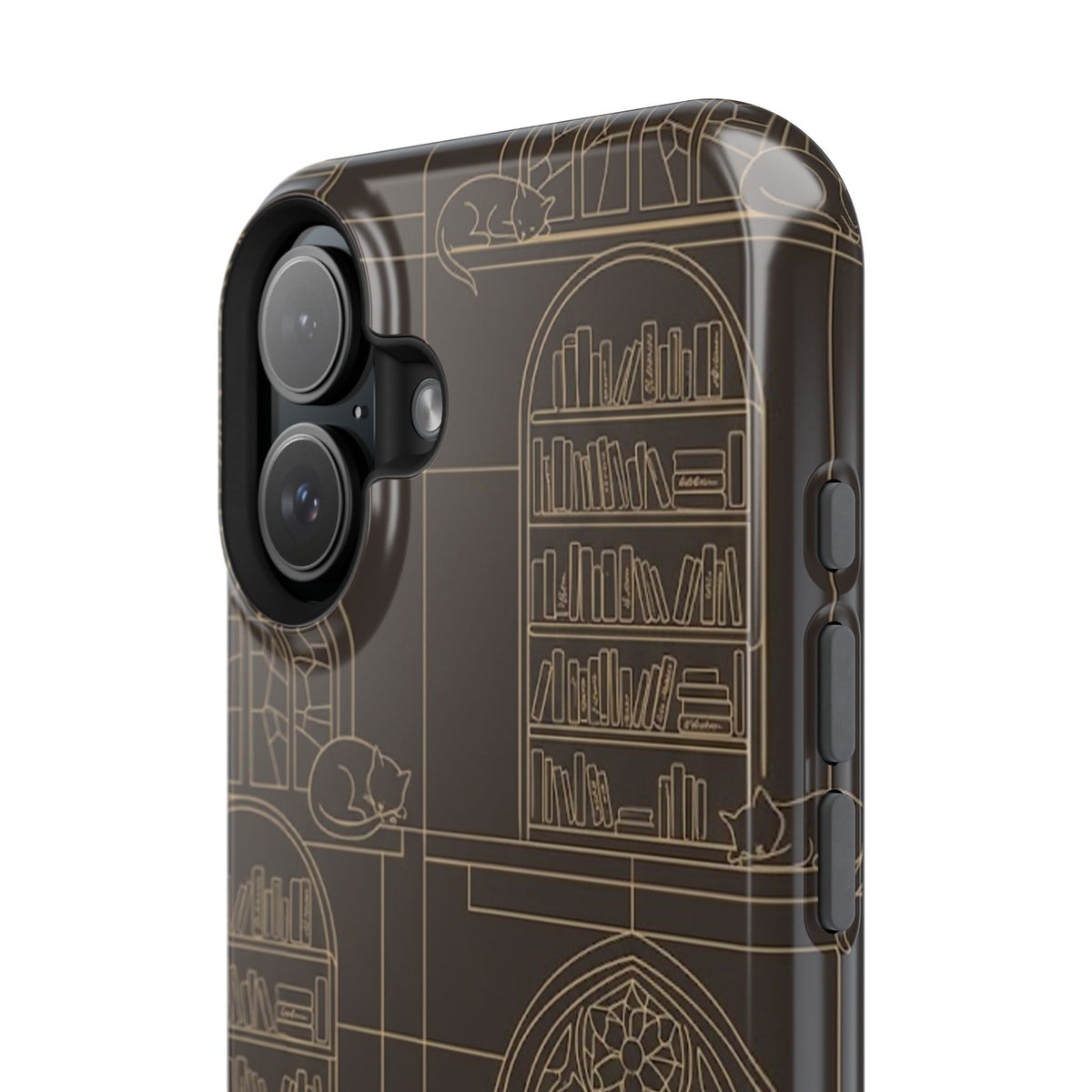 Cat Library Bookshelf Phone Case