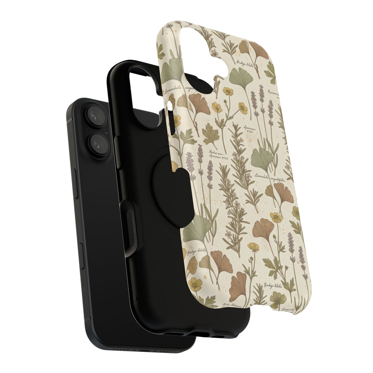 Vintage Herb Floral Pattern - Impact Resistant Phone Case