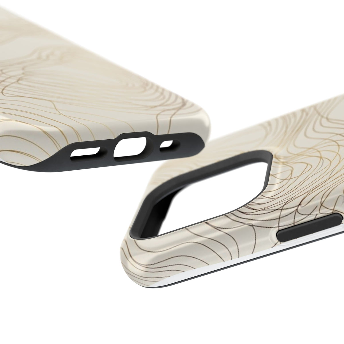 Neutral Gold Wave Pattern - Impact-Resistant Phone Case