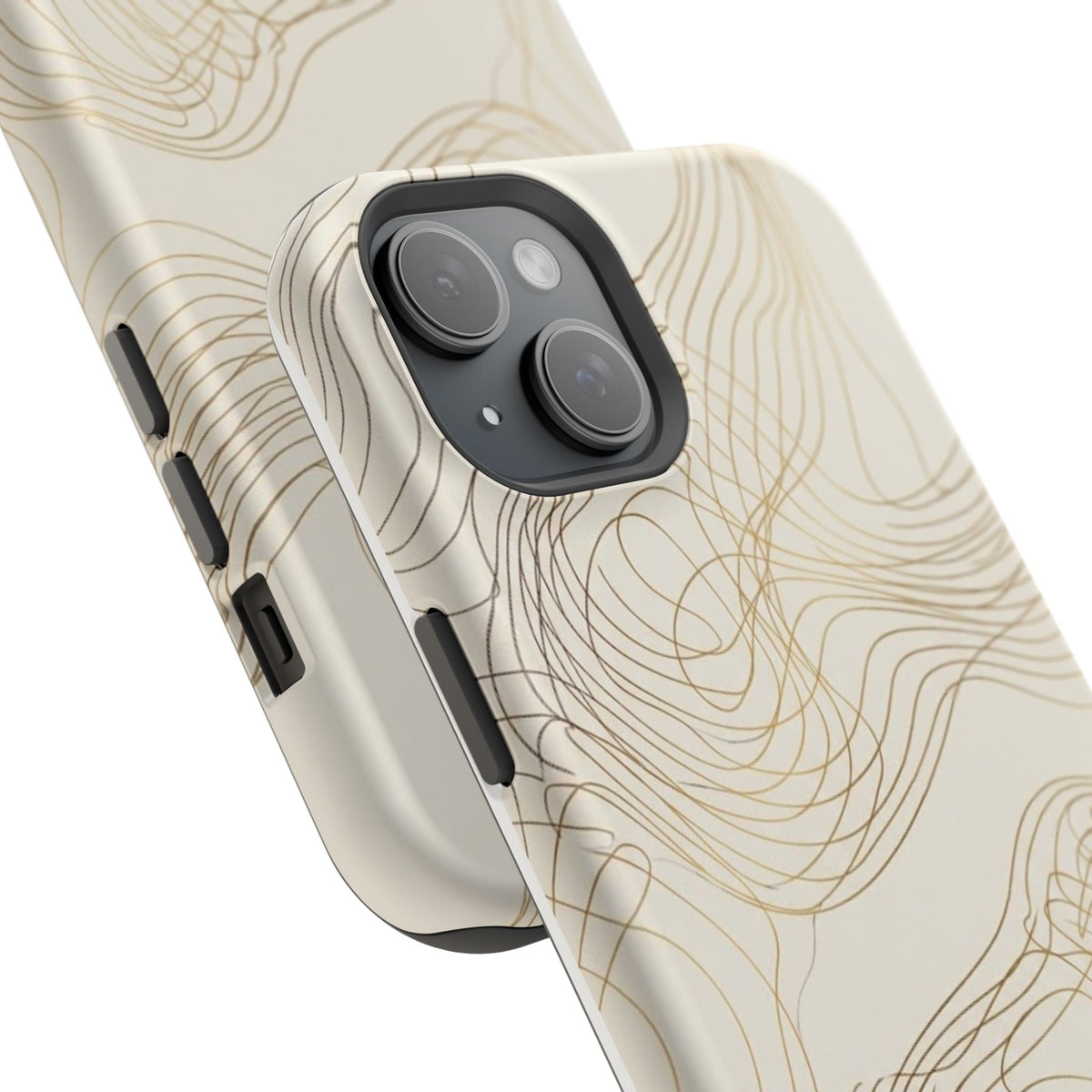 Neutral Gold Wave Pattern - Impact-Resistant Phone Case