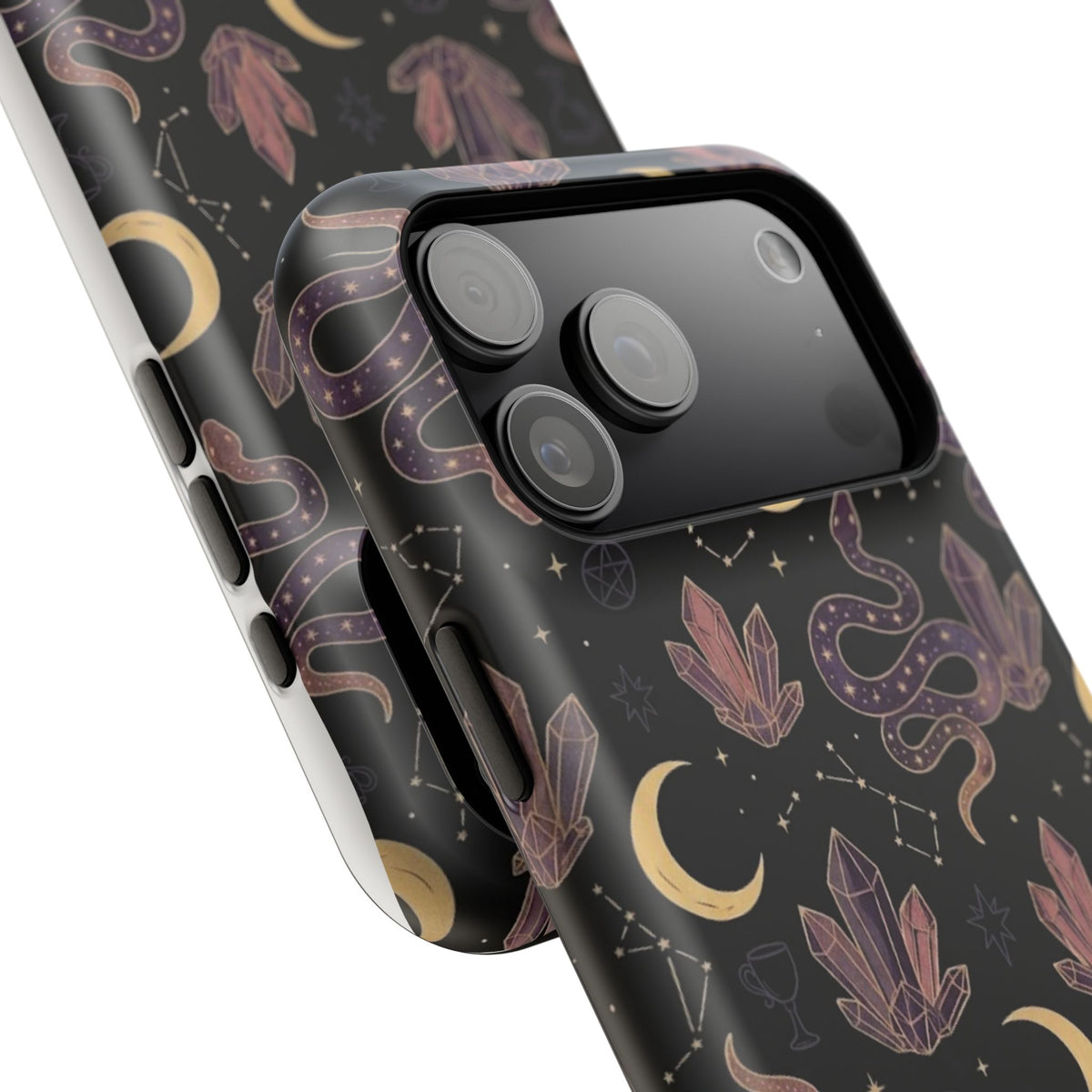 Mystic Moon & Crystal Phone Case — Impact-Resistant Protective Cover