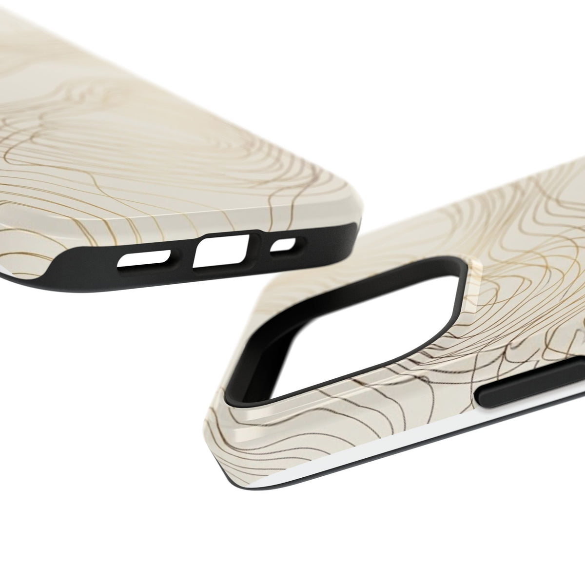 Neutral Gold Wave Pattern - Impact-Resistant Phone Case