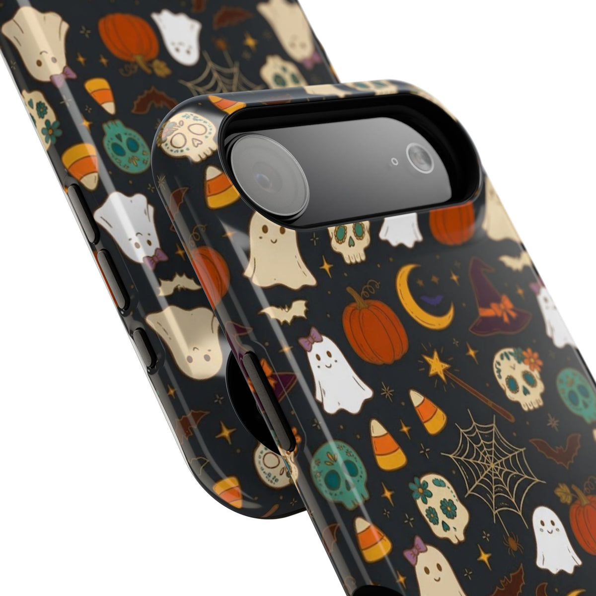 Ghosts, Pumpkins & Skulls Pattern - Impact Resistant Phone Case