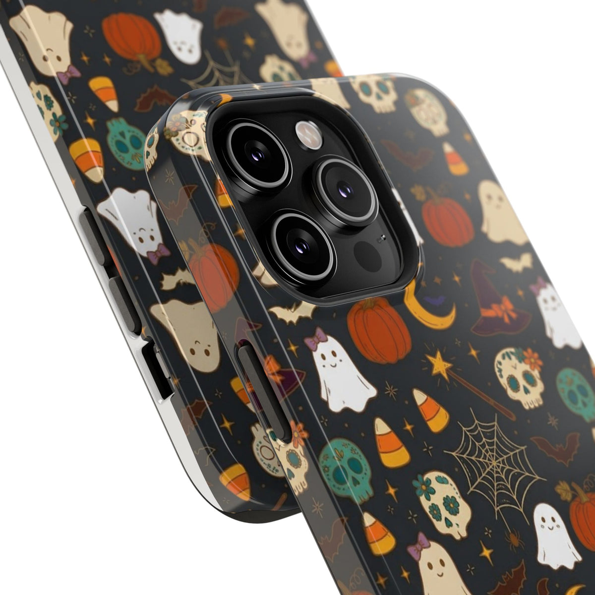 Ghosts, Pumpkins & Skulls Pattern - Impact Resistant Phone Case