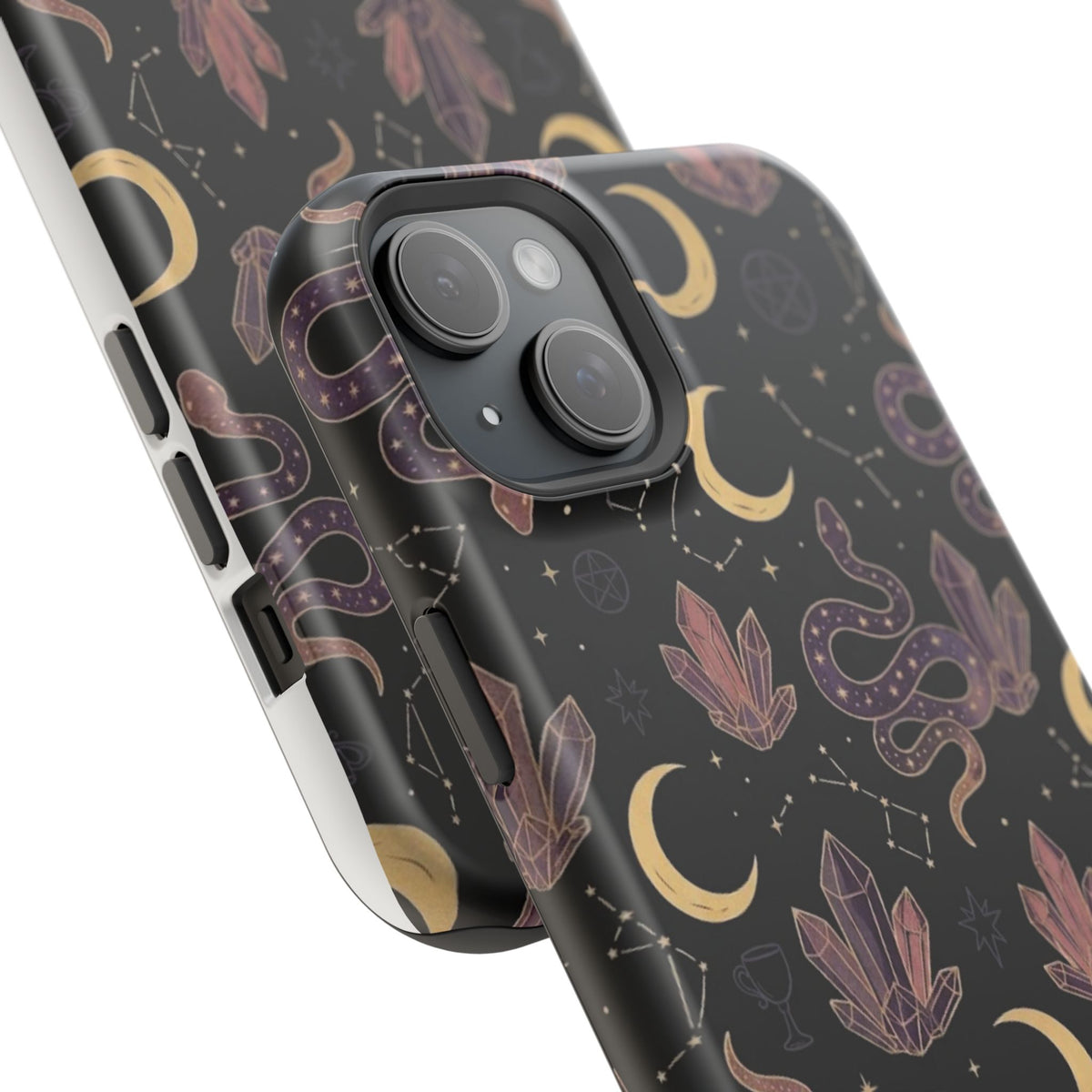 Mystic Moon & Crystal Phone Case — Impact-Resistant Protective Cover
