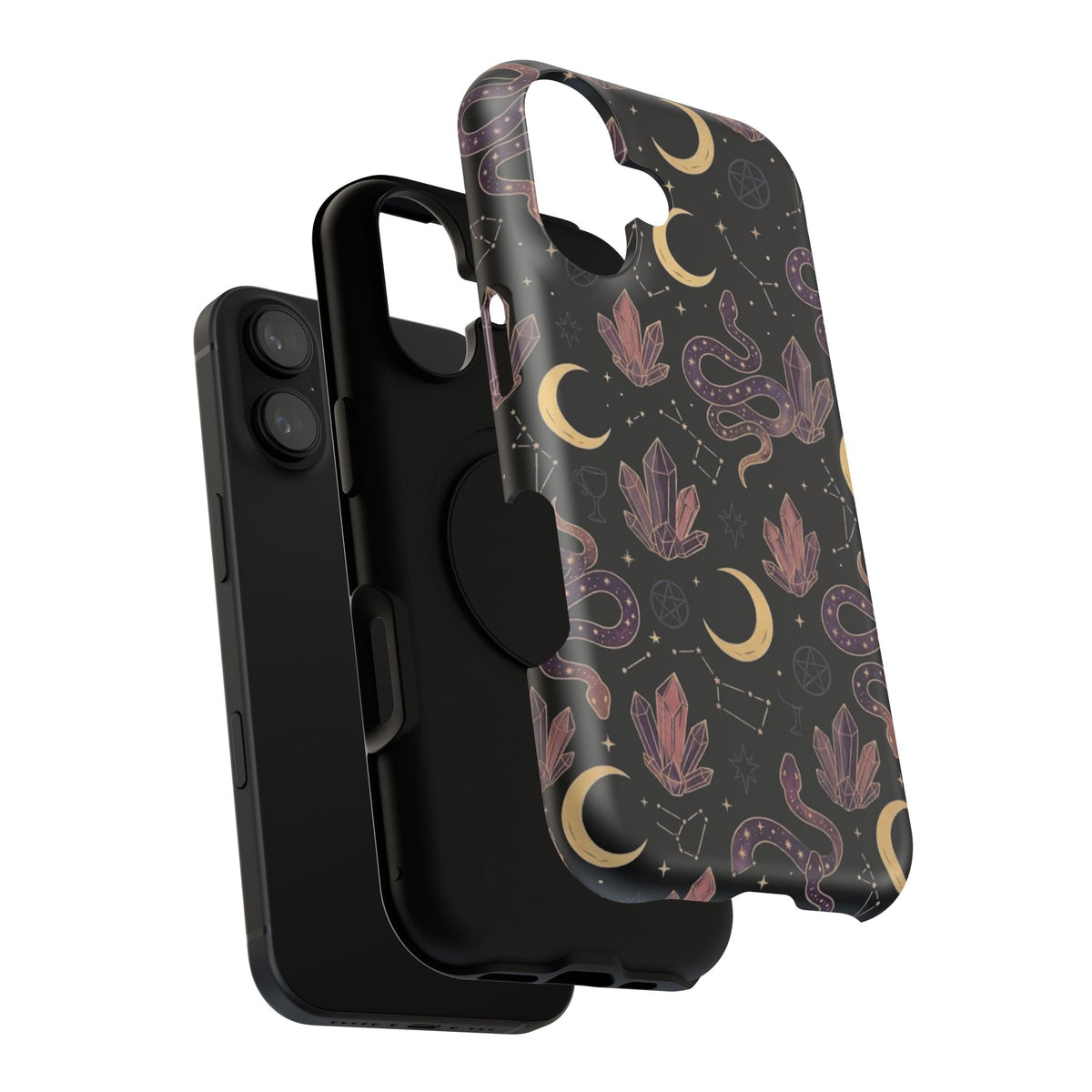Mystic Moon & Crystal Phone Case — Impact-Resistant Protective Cover