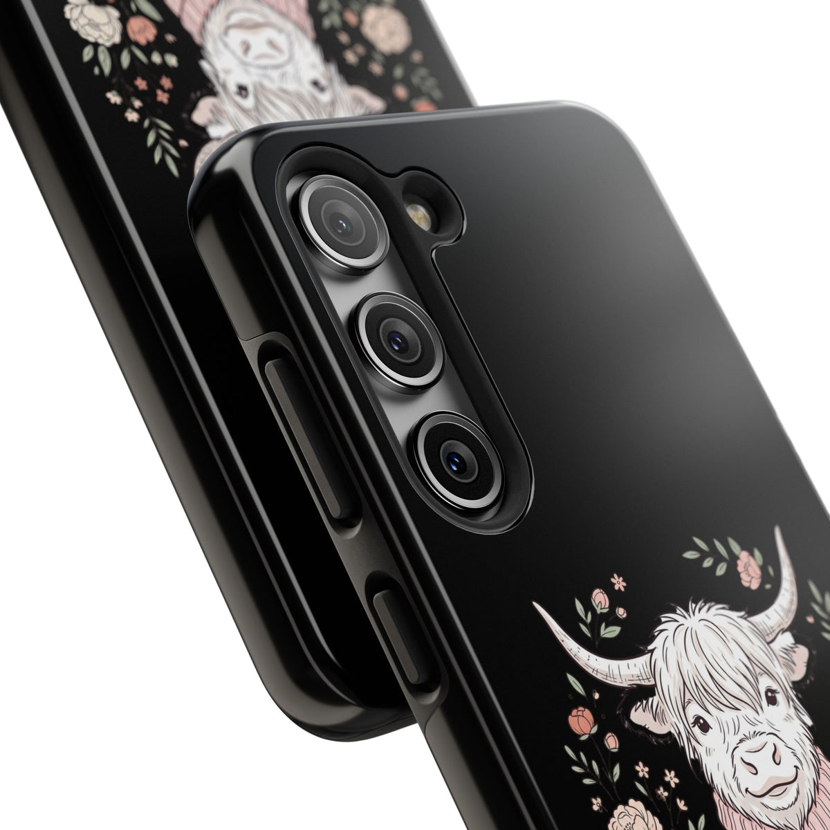 Highland Cow Floral Tough Phone Case