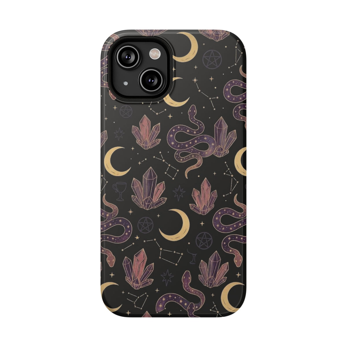 Mystic Moon & Crystal Phone Case — Impact-Resistant Protective Cover