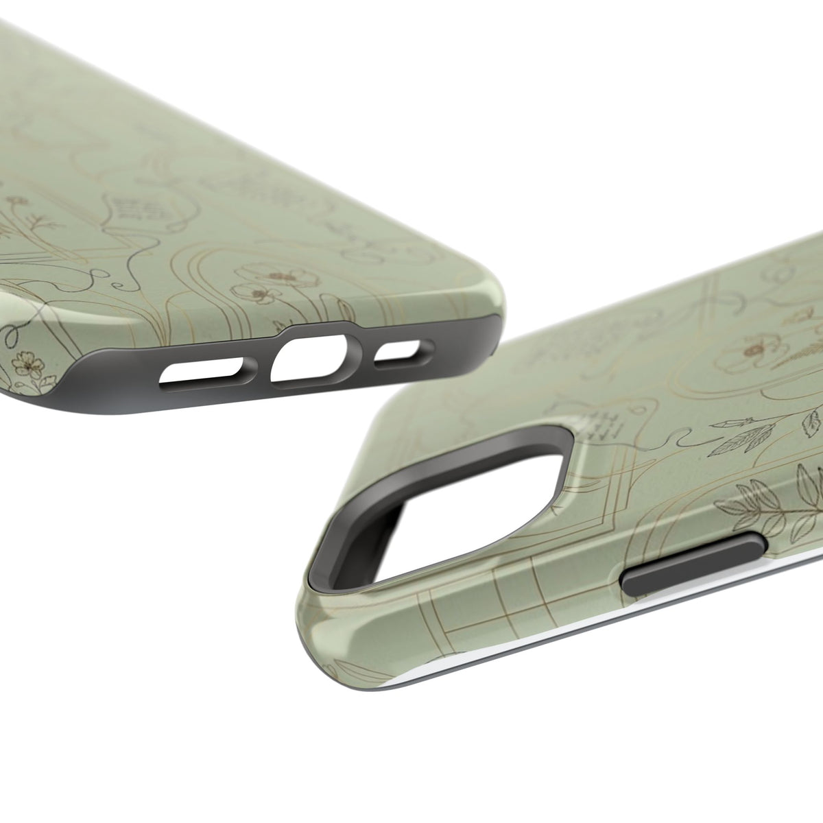 Vintage Botanical Script Design - Impact Resistant Phone Case