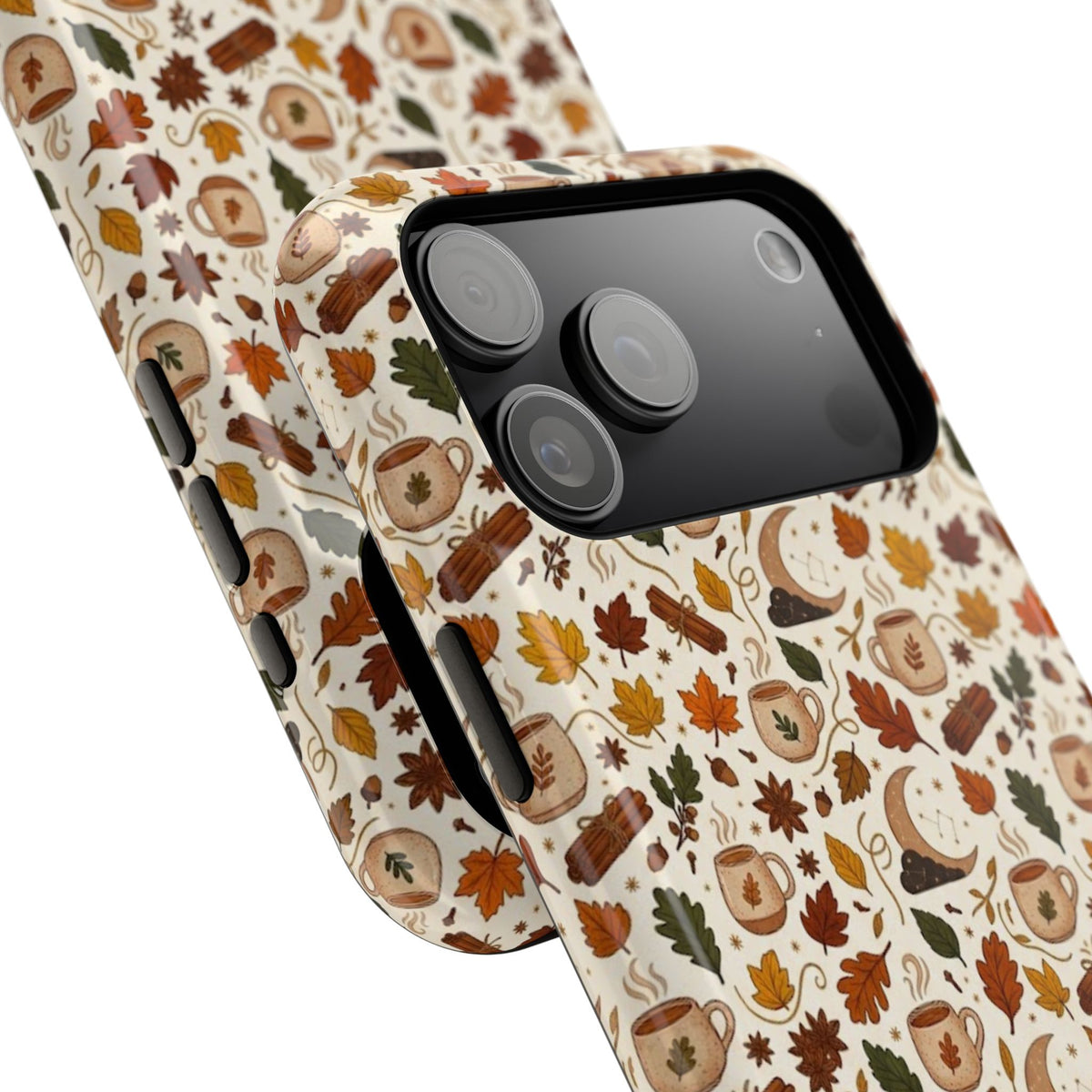 Autumn Woodland Phone Case — Fall Leaves & Fox Pattern Impact-Resistant Case