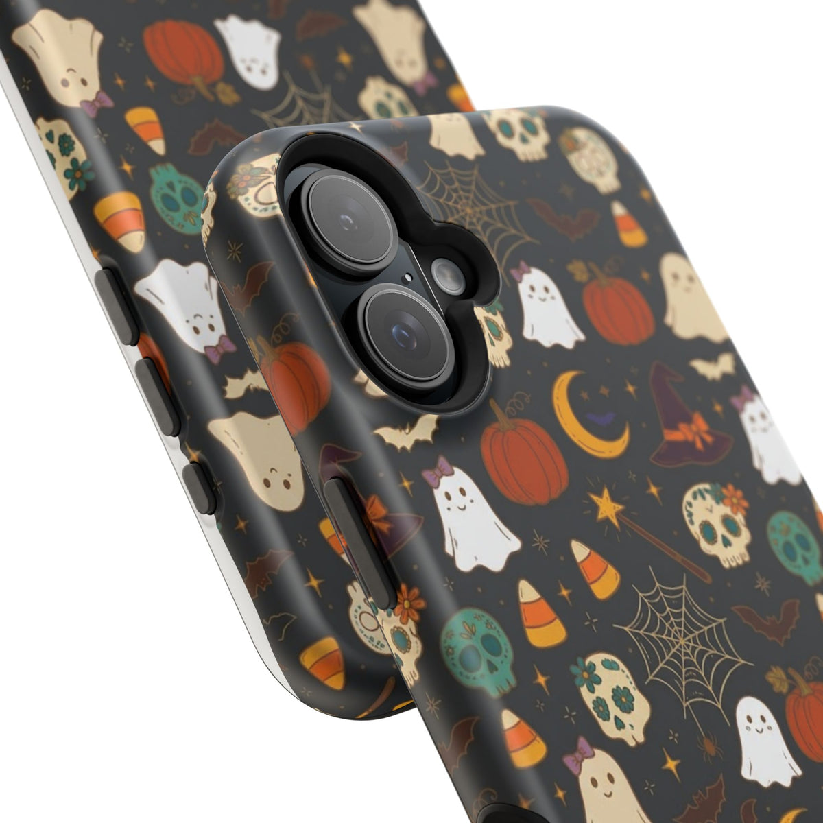 Ghosts, Pumpkins & Skulls Pattern - Impact Resistant Phone Case
