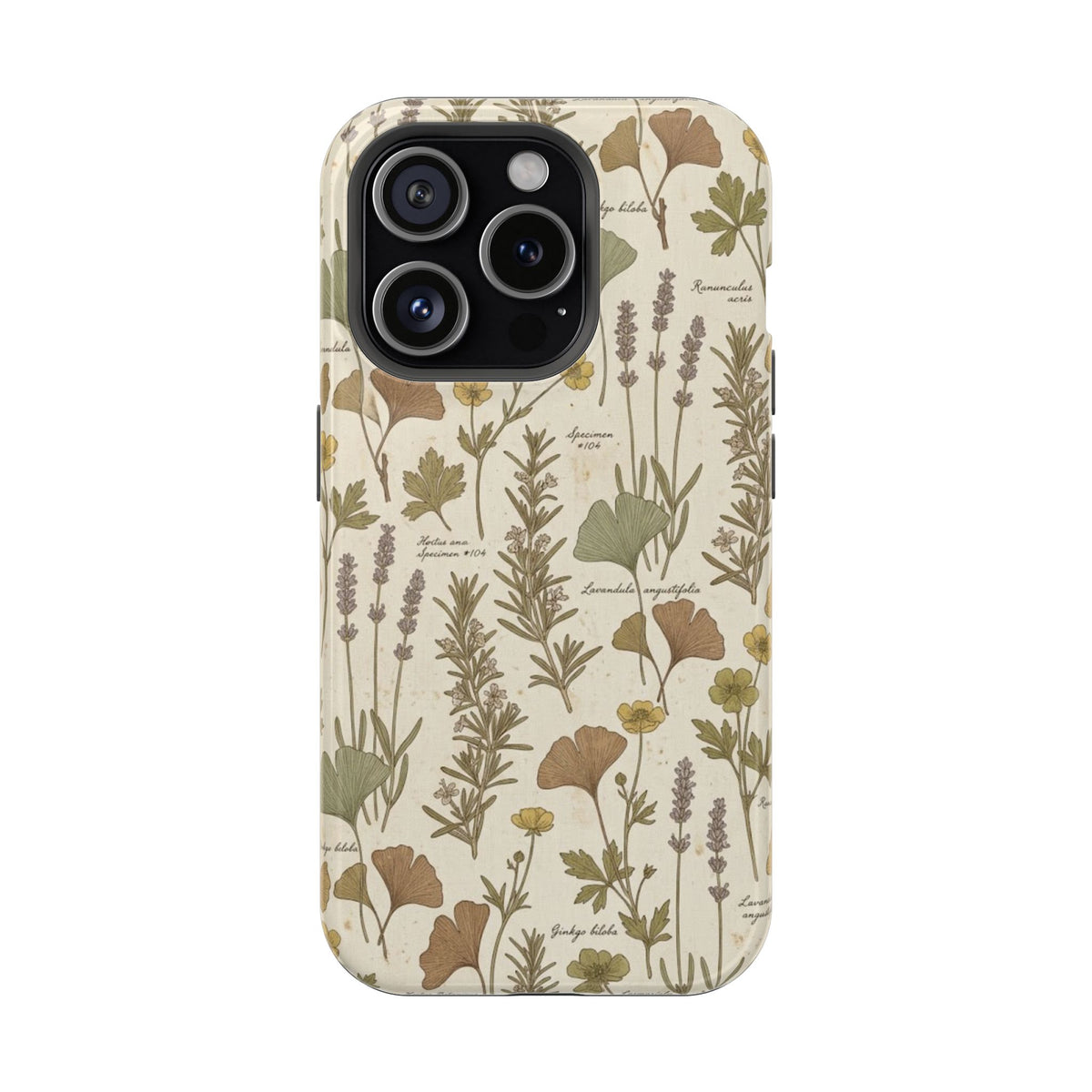 Vintage Herb Floral Pattern - Impact Resistant Phone Case
