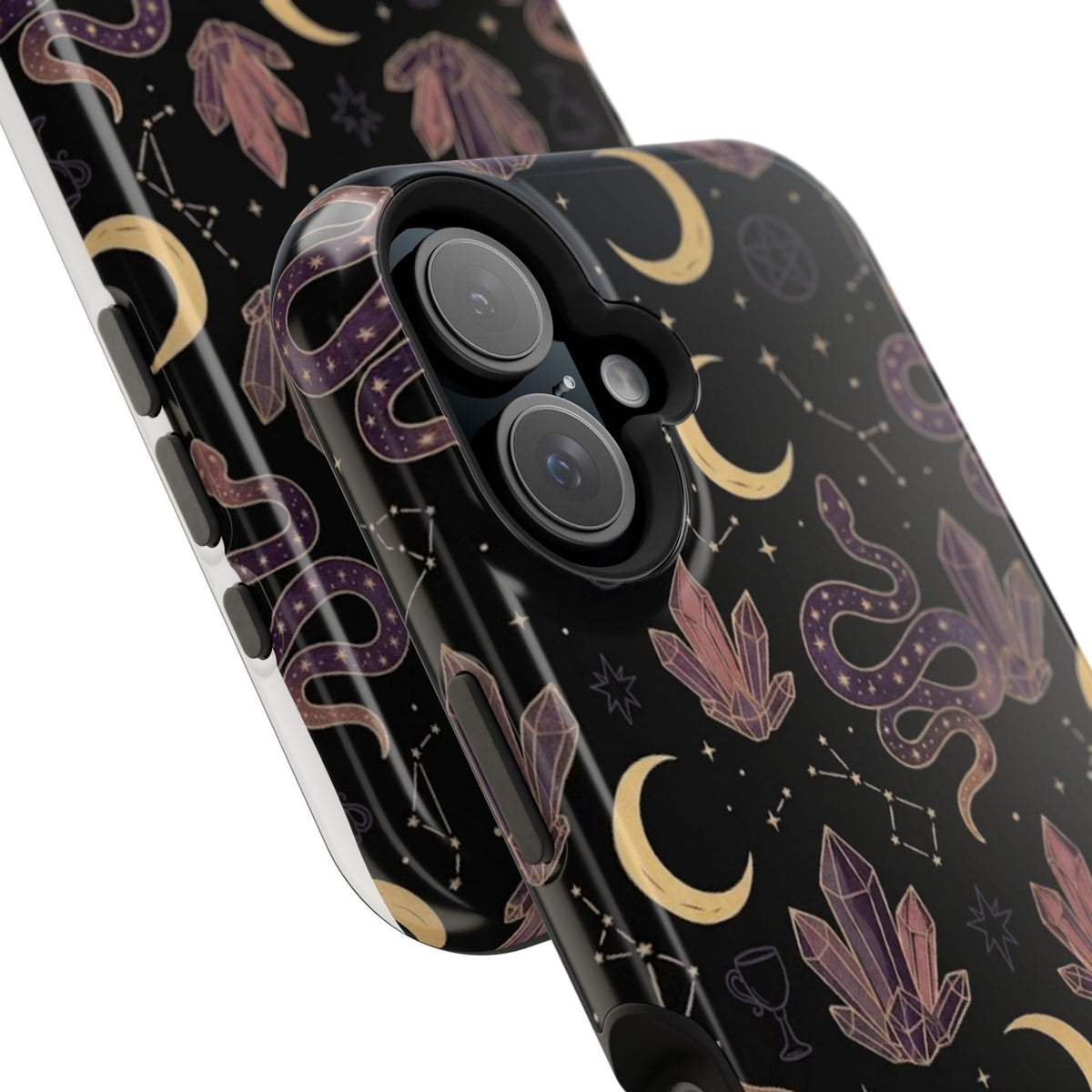 Mystic Moon & Crystal Phone Case — Impact-Resistant Protective Cover