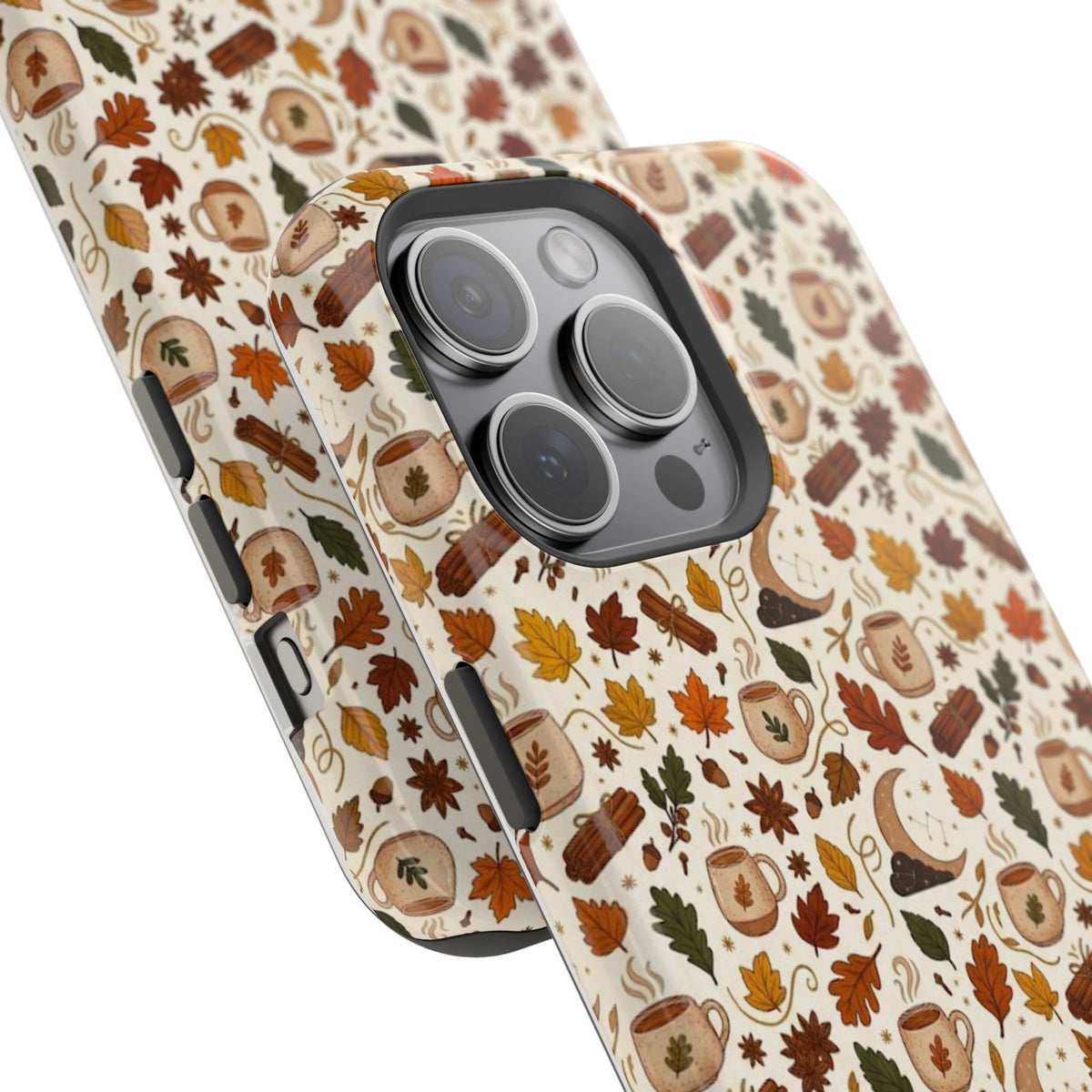 Autumn Woodland Phone Case — Fall Leaves & Fox Pattern Impact-Resistant Case